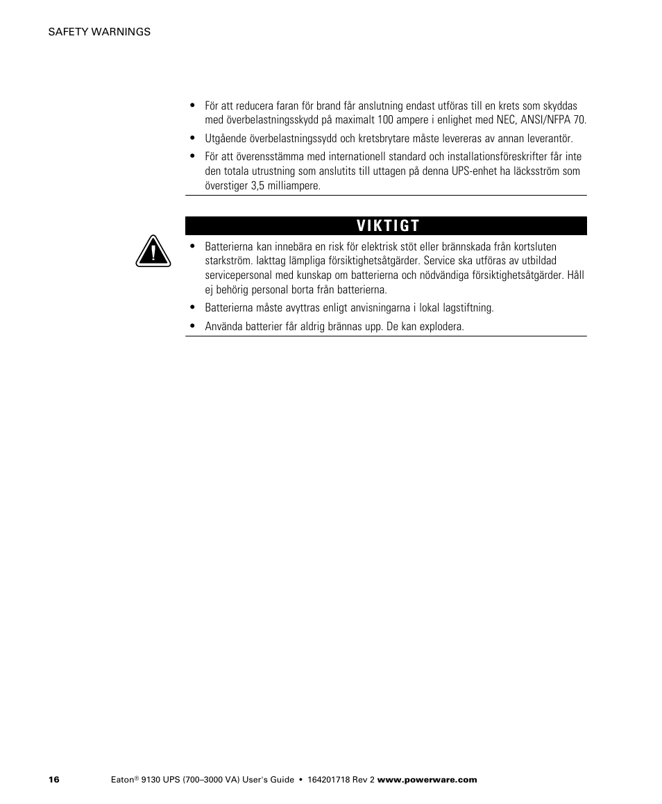 Eaton Electrical Powerware 9130 User Manual | Page 24 / 120