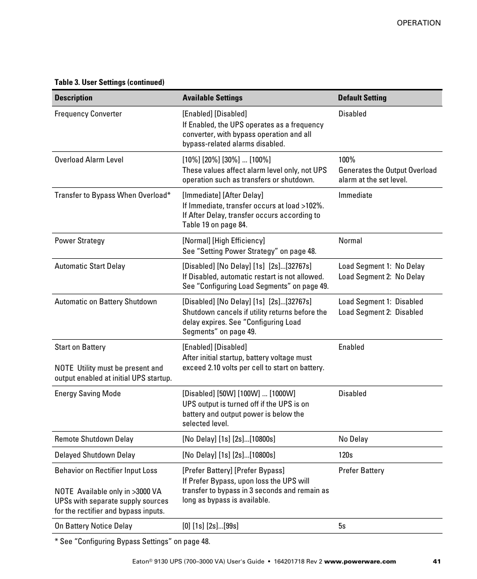 Eaton Electrical Powerware 9130 User Manual | Page 49 / 120