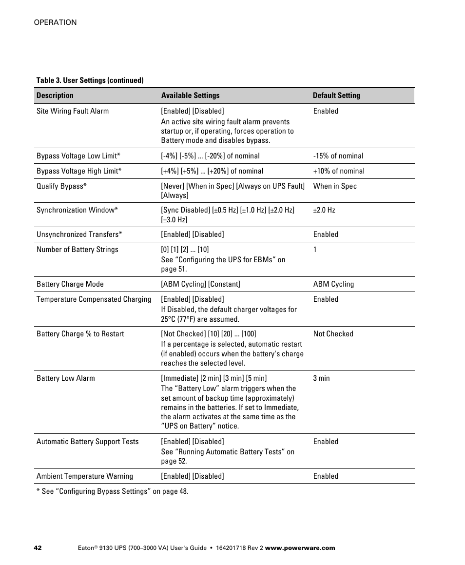 Eaton Electrical Powerware 9130 User Manual | Page 50 / 120