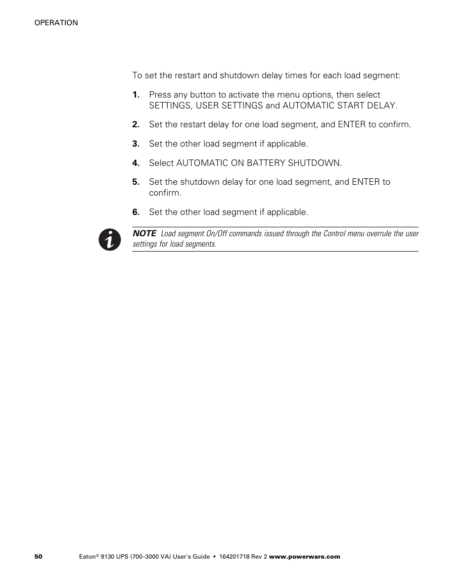 Eaton Electrical Powerware 9130 User Manual | Page 58 / 120