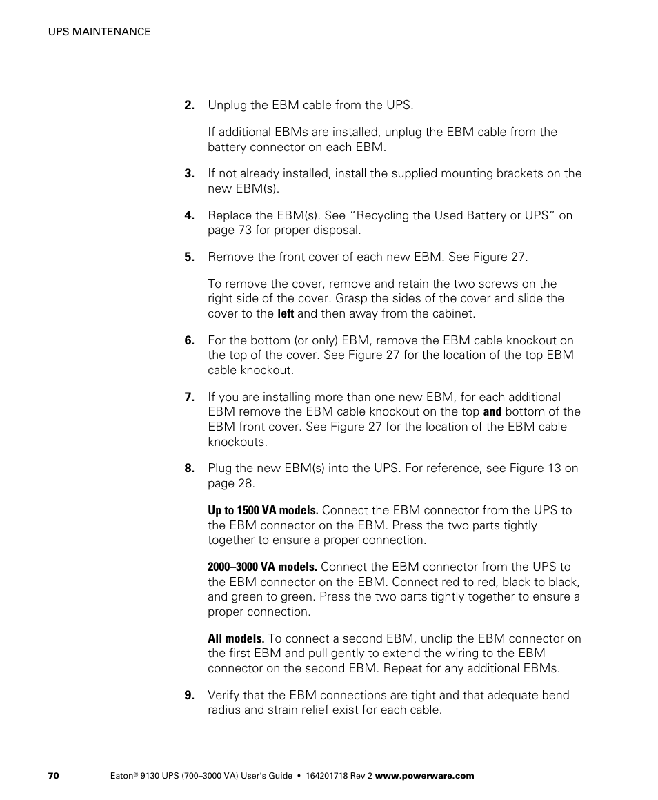 Eaton Electrical Powerware 9130 User Manual | Page 78 / 120