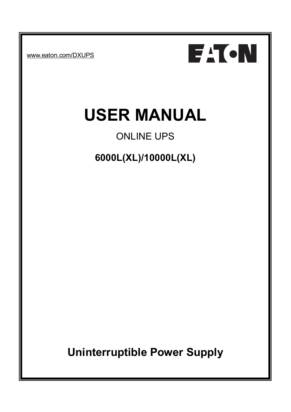 Eaton Electrical 10000L(XL) User Manual | 29 pages