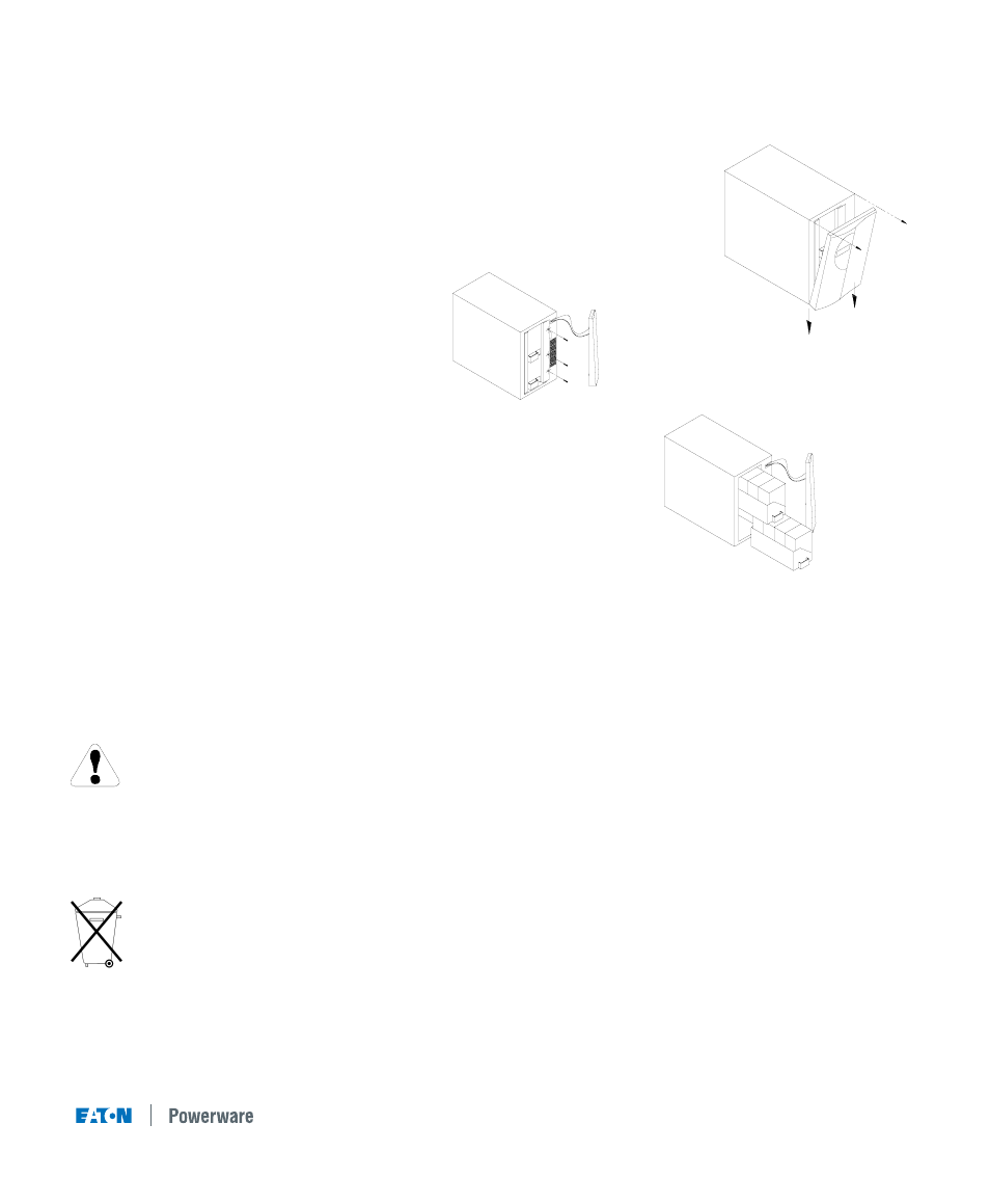 1 how to replace internal batteries, 2 recycling the used battery, Warning | Caution | Eaton Electrical 9120 User Manual | Page 19 / 32