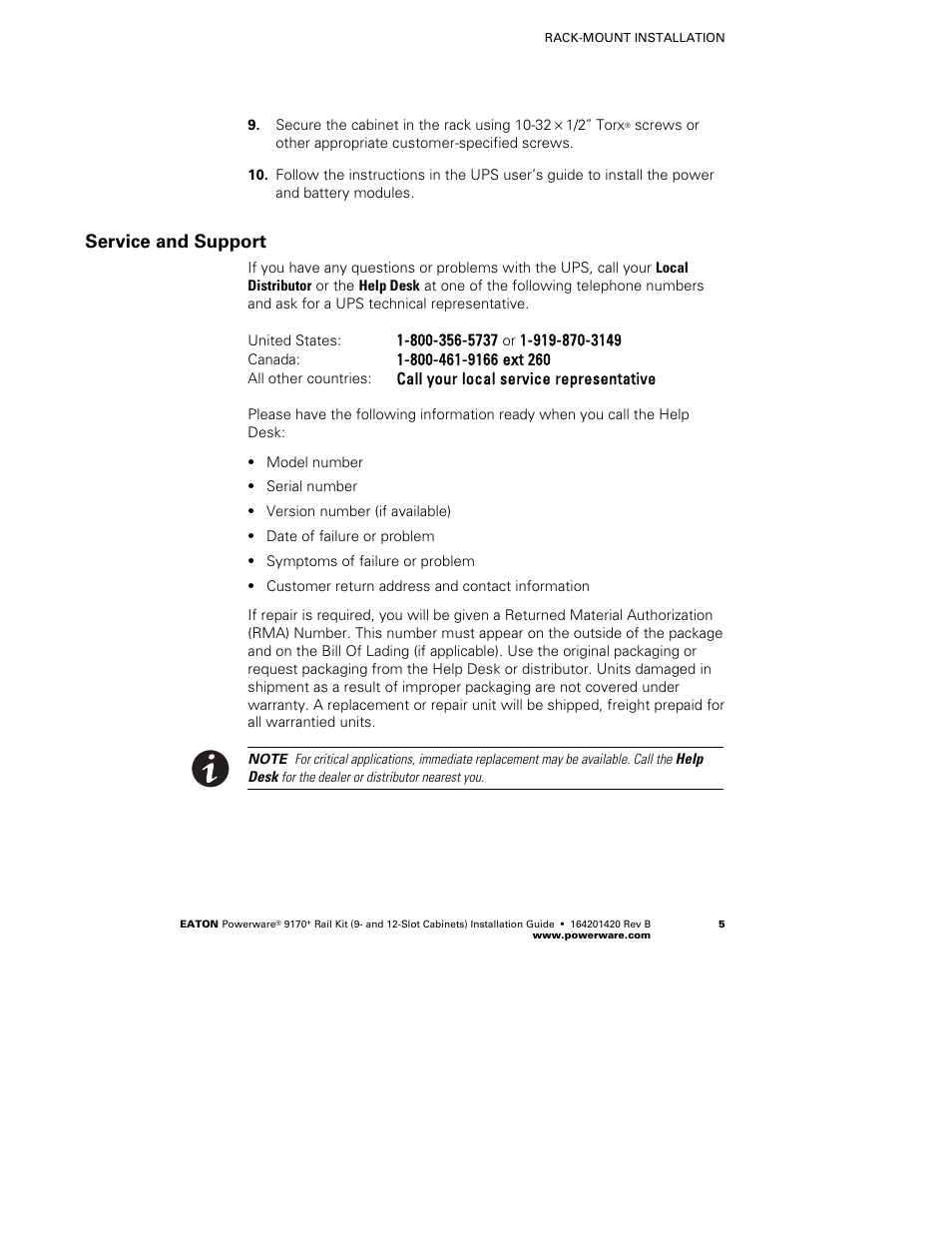 Service and support | Eaton Electrical 164201420B User Manual | Page 7 / 8