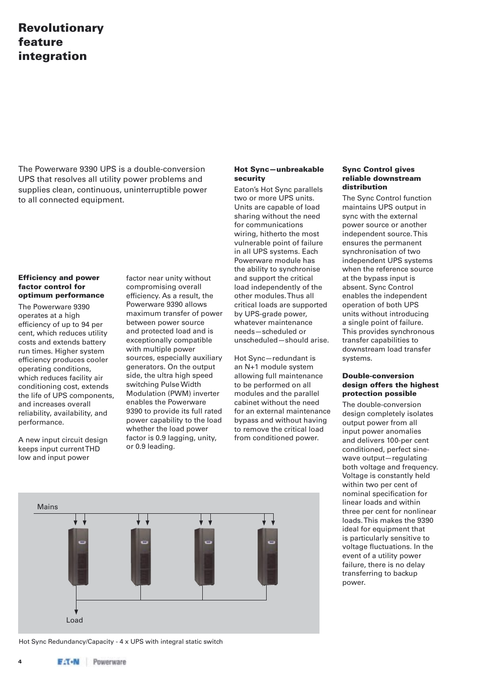 Revolutionary feature integration | Eaton Electrical Powerware 9390 User Manual | Page 4 / 7