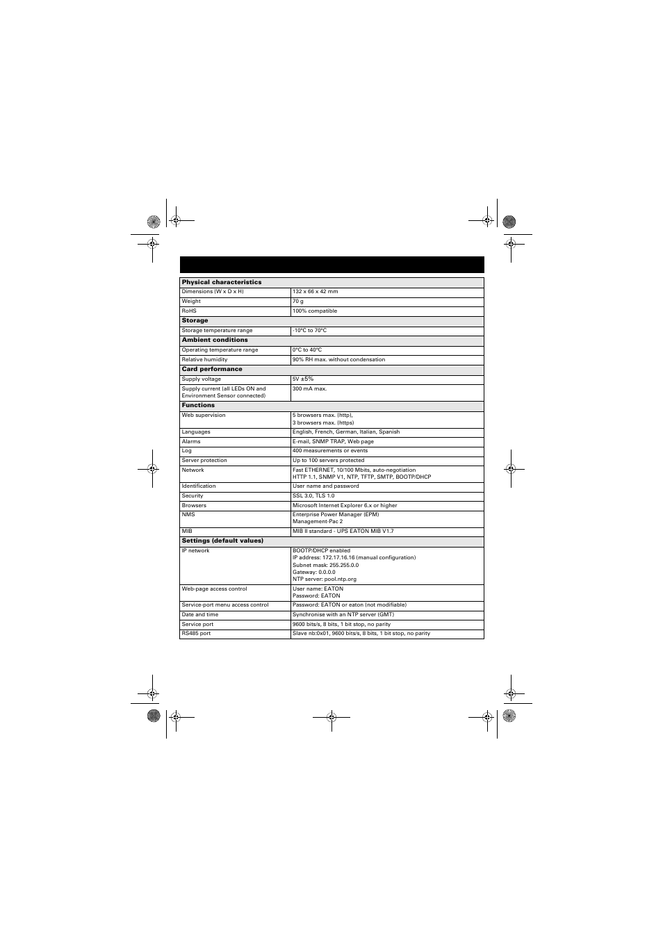 Technical characteristics | Eaton Electrical -66103 User Manual | Page 14 / 16