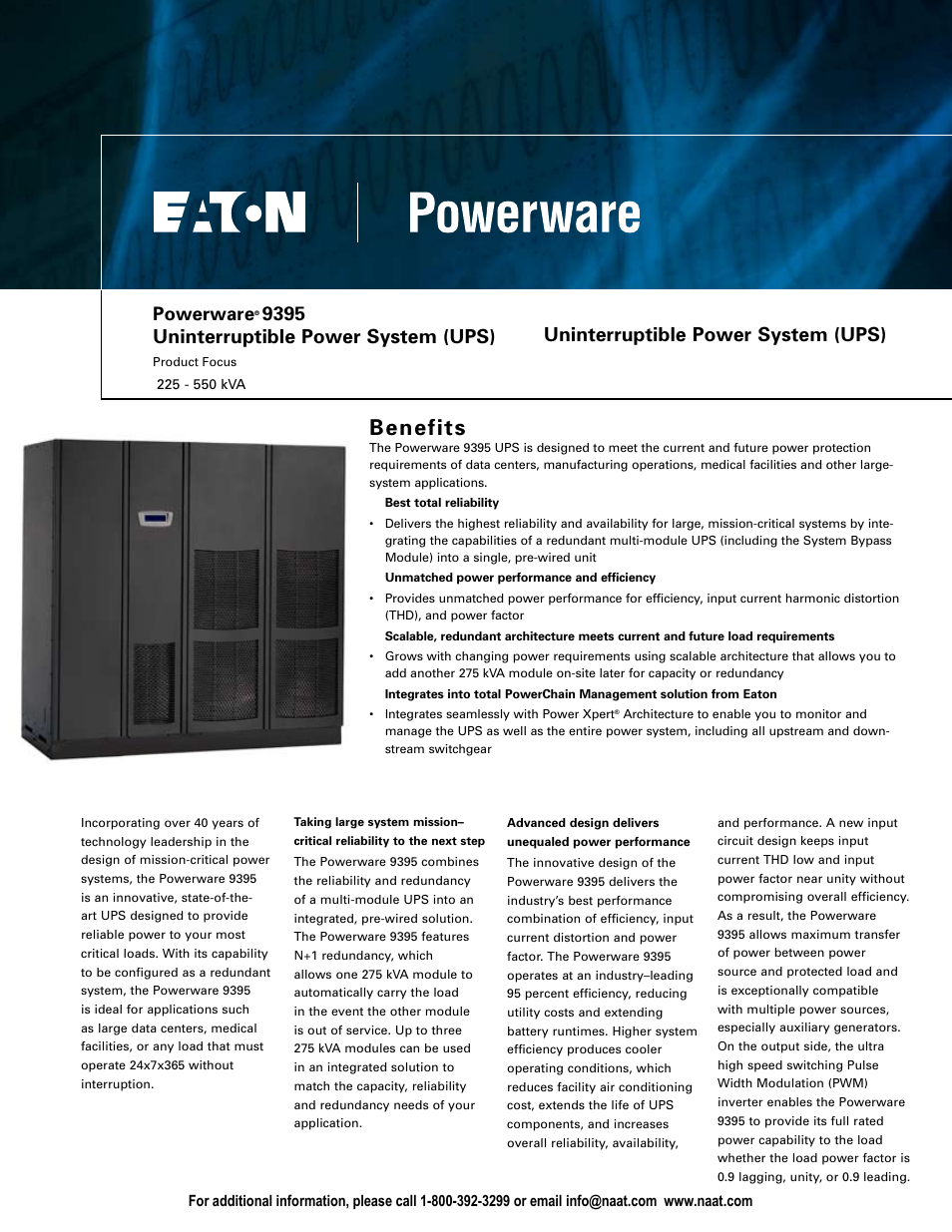 Eaton Electrical Powerware 9825 User Manual | 4 pages