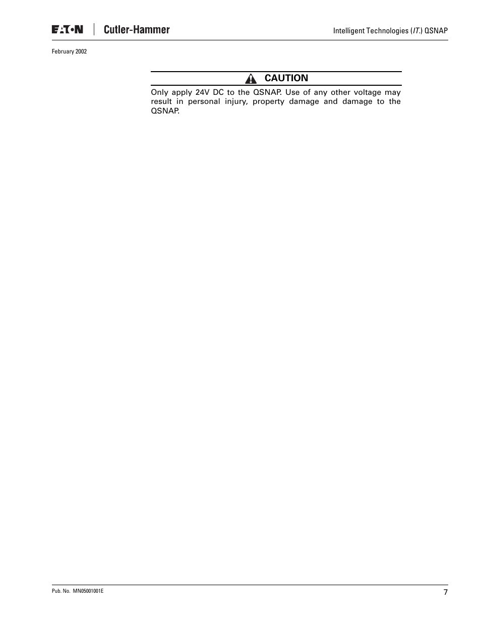Caution | Eaton Electrical QSNAP User Manual | Page 11 / 30