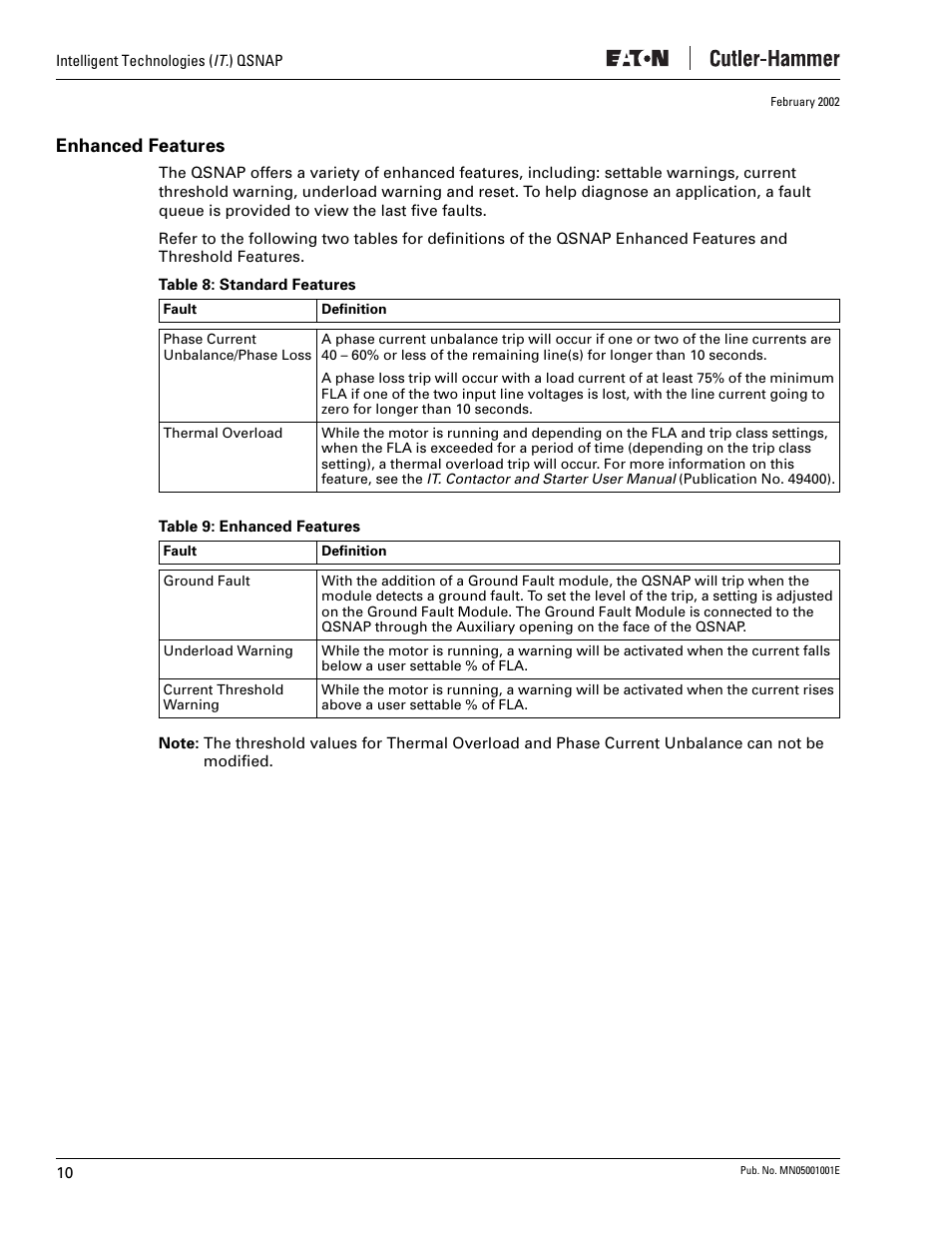 Enhanced features | Eaton Electrical QSNAP User Manual | Page 14 / 30