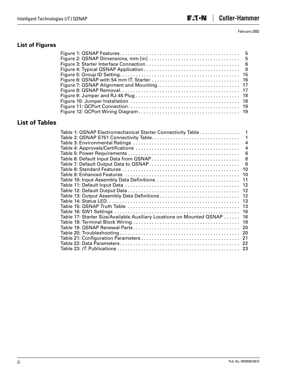 List of tables | Eaton Electrical QSNAP User Manual | Page 4 / 30