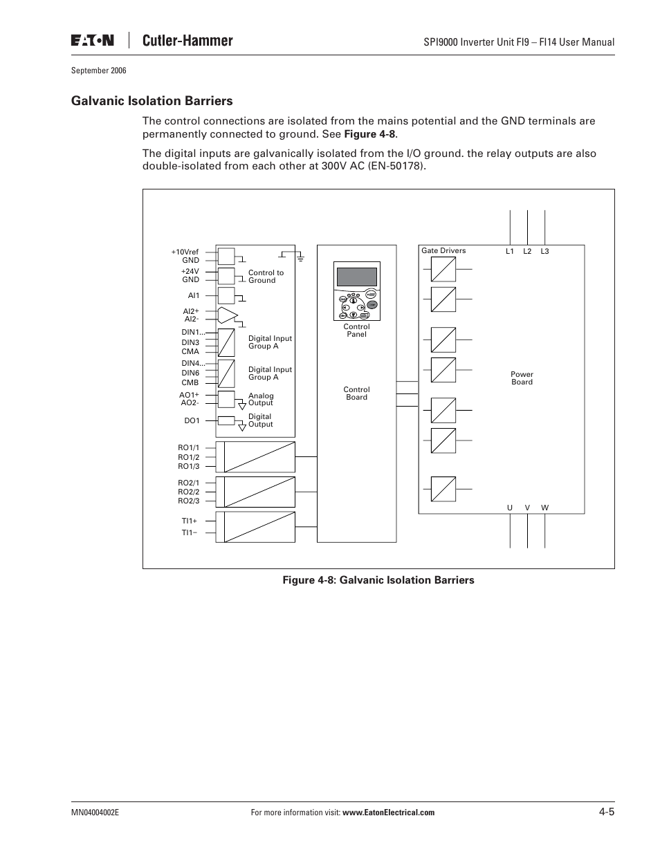 Galvanic isolation barriers | Eaton Electrical SPI9000 User Manual | Page 47 / 96