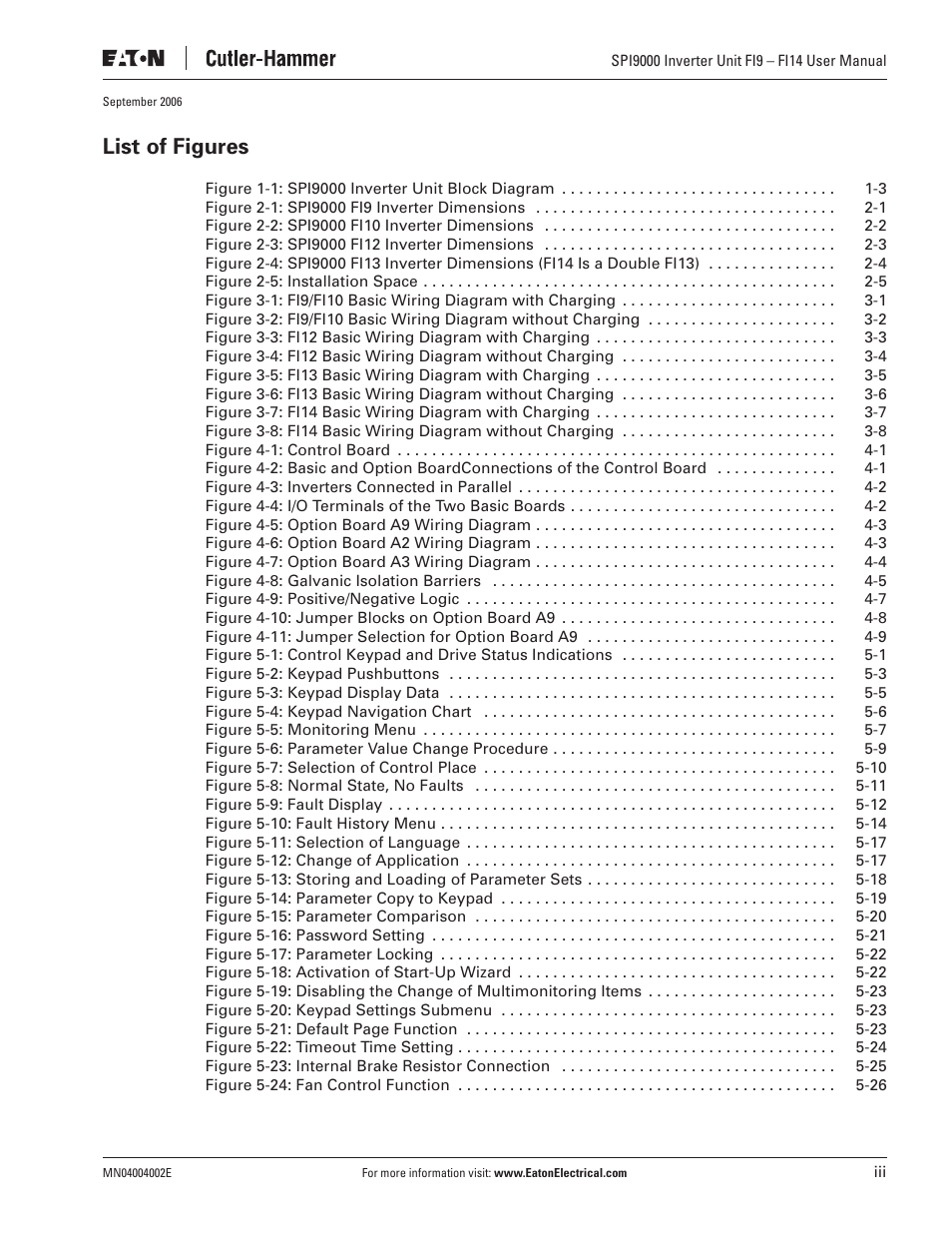 List of figures | Eaton Electrical SPI9000 User Manual | Page 5 / 96