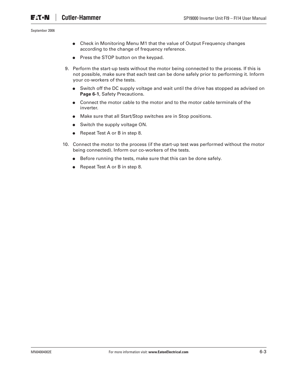 Eaton Electrical SPI9000 User Manual | Page 87 / 96