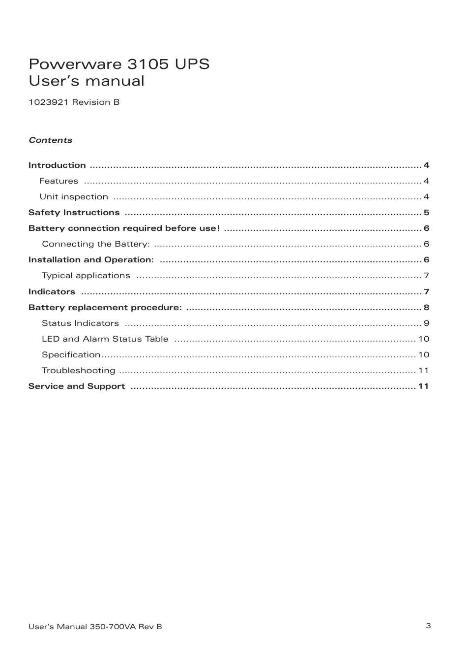Powerware 3105 ups userês manual | Eaton Electrical Powerware 3105 UPS User Manual | Page 3 / 12