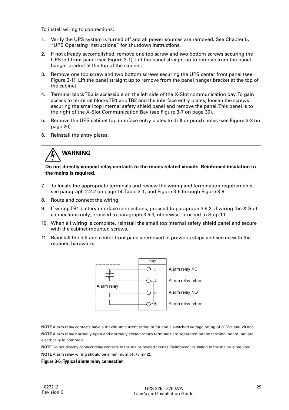 Warning | Eaton Electrical UPS 225275 kVA Powerware 9395 User Manual | Page 29 / 74