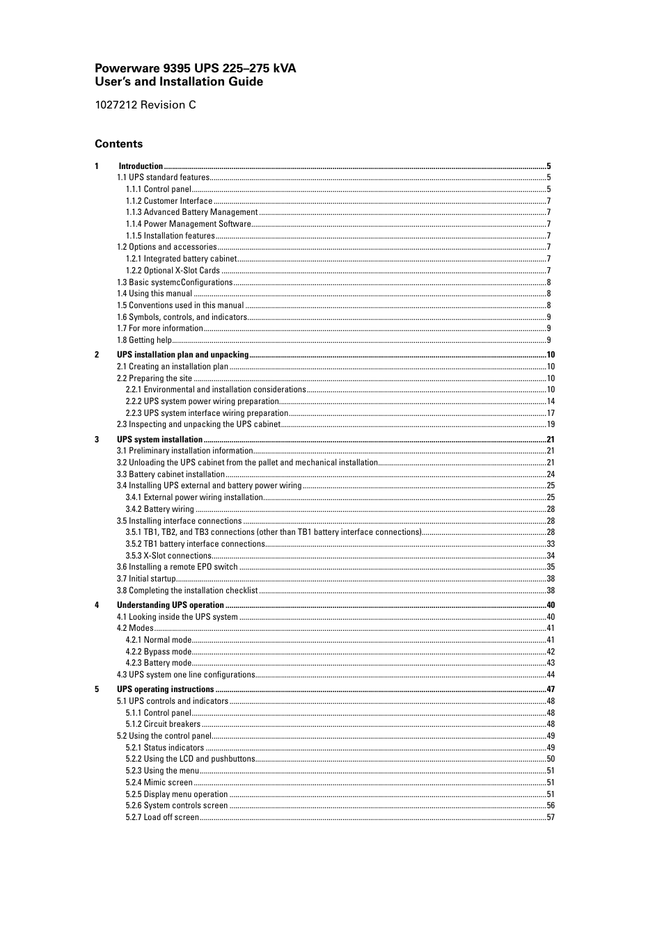 Eaton Electrical UPS 225275 kVA Powerware 9395 User Manual | Page 3 / 74