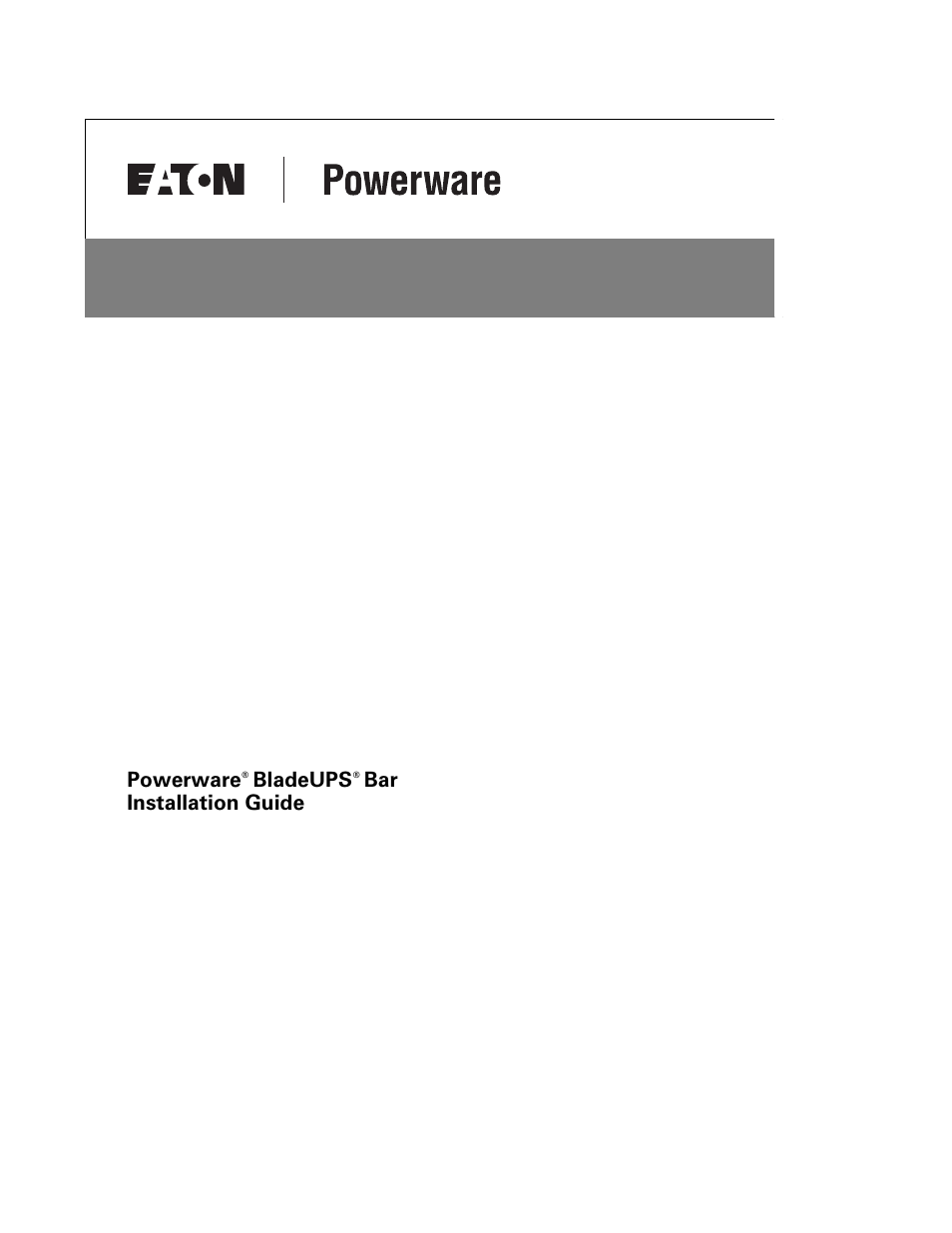 Eaton Electrical Powerware BladeUPS Bar User Manual | 28 pages