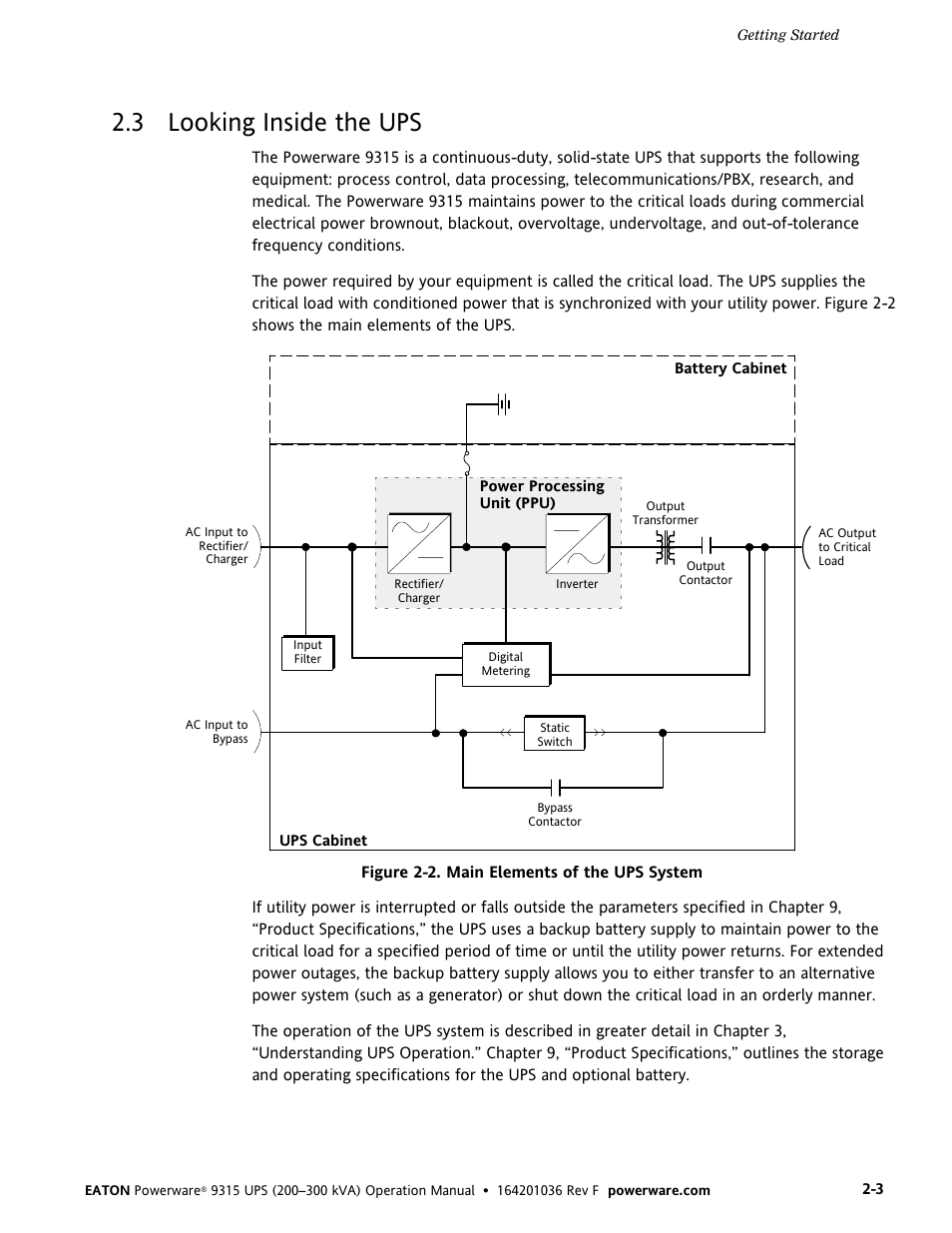 3 looking inside the ups | Eaton Electrical Powerware 9315 User Manual | Page 11 / 84