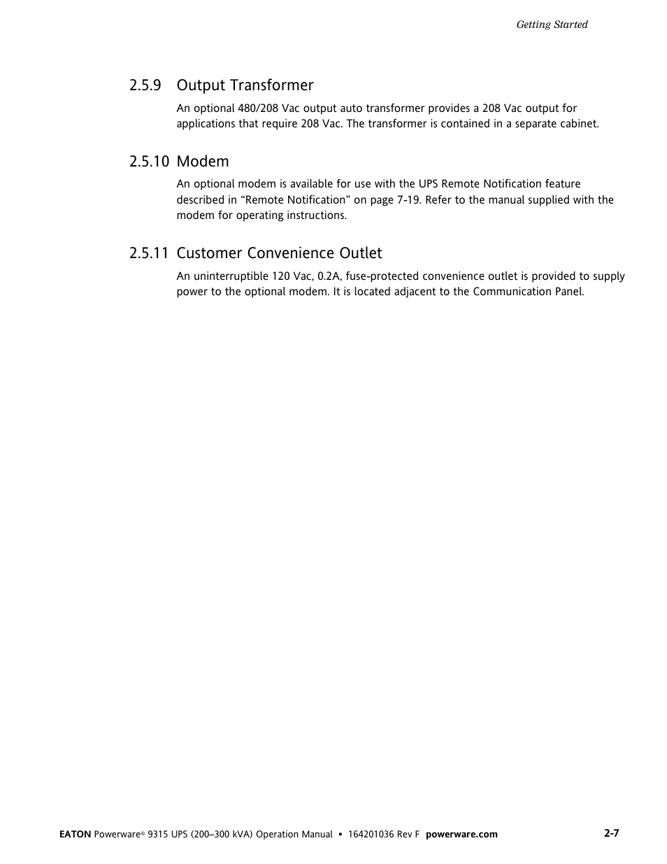9 output transformer, 10 modem, 11 customer convenience outlet | Eaton Electrical Powerware 9315 User Manual | Page 15 / 84