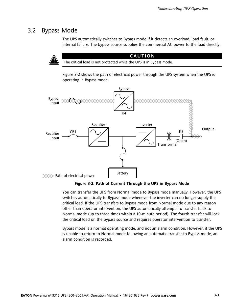2 bypass mode | Eaton Electrical Powerware 9315 User Manual | Page 19 / 84