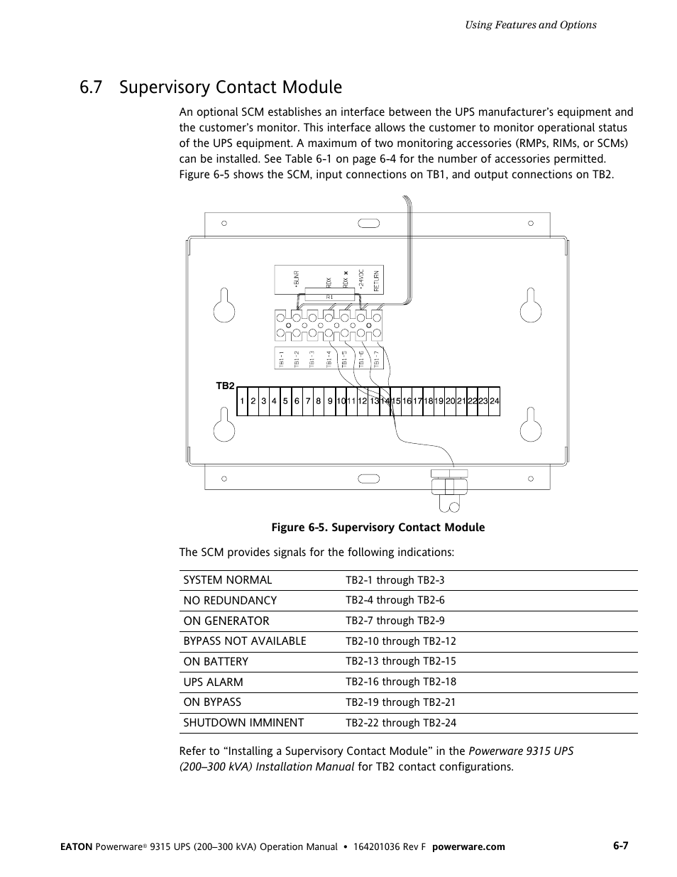 7 supervisory contact module | Eaton Electrical Powerware 9315 User Manual | Page 45 / 84
