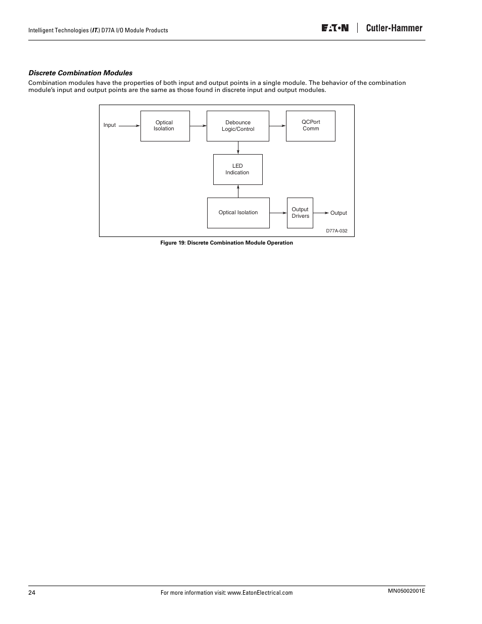 Discrete combination modules, Figure 19: discrete combination module operation | Eaton Electrical D77A User Manual | Page 32 / 62