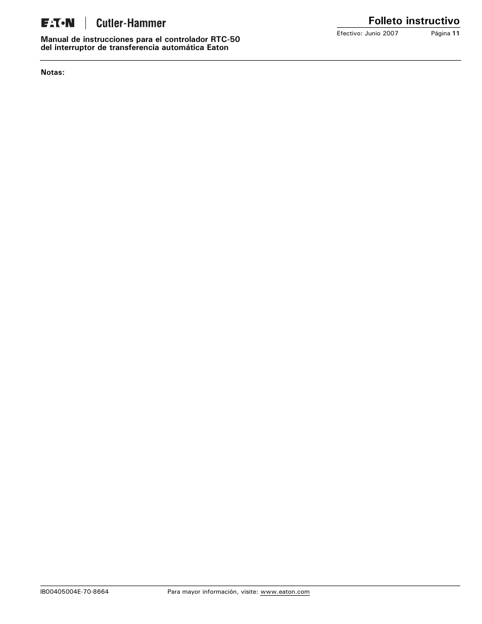 Folleto instructivo | Eaton Electrical RTC-50 User Manual | Page 23 / 36