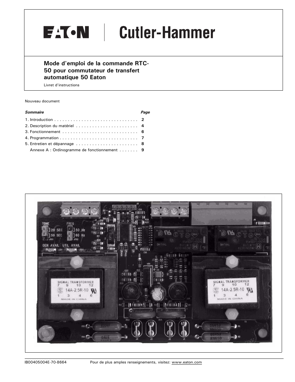 Eaton Electrical RTC-50 User Manual | Page 25 / 36