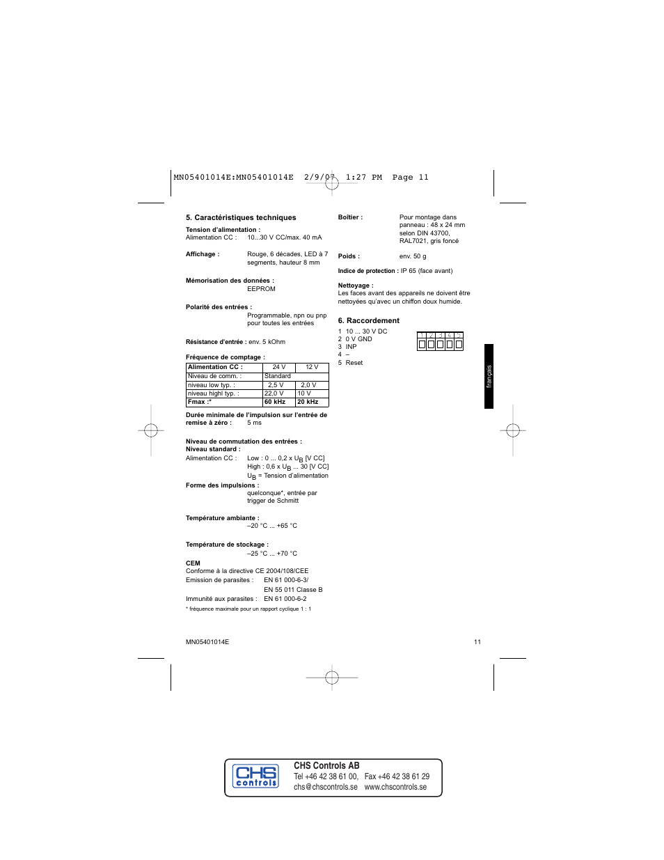 Chs controls ab | Eaton Electrical MN05401014E User Manual | Page 11 / 20