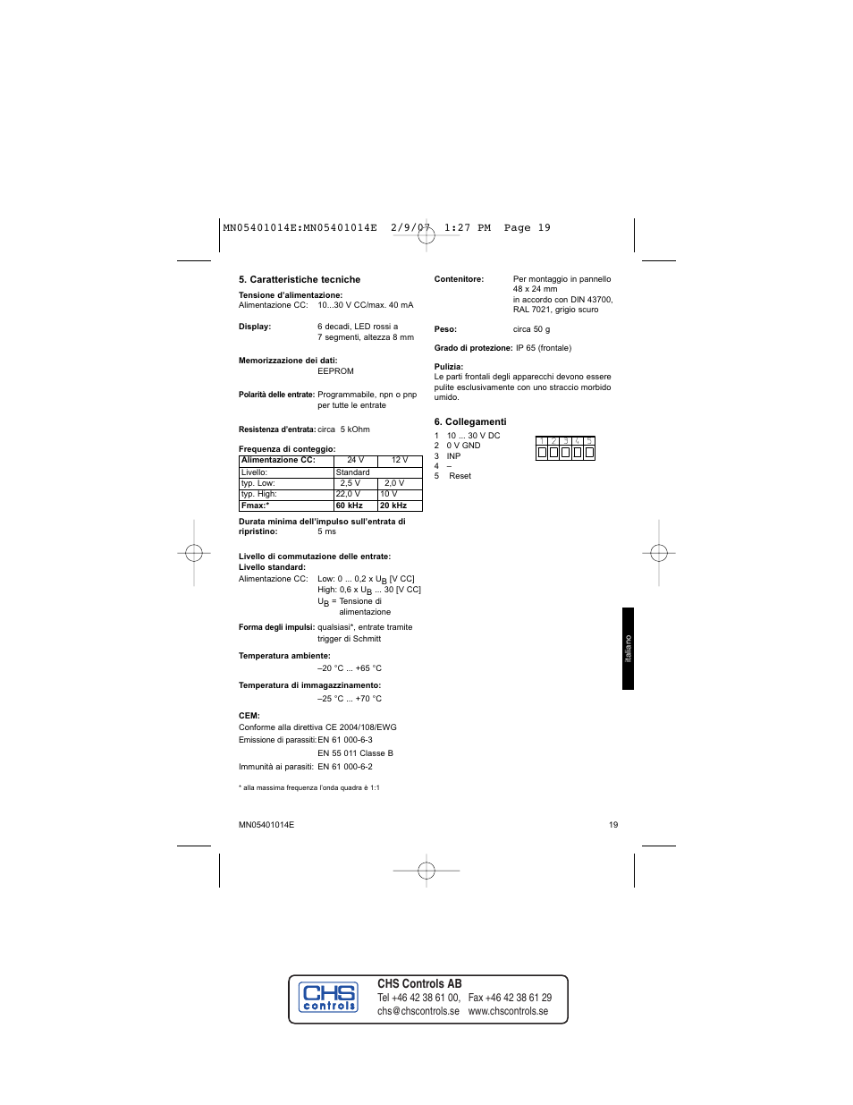 Chs controls ab | Eaton Electrical MN05401014E User Manual | Page 19 / 20