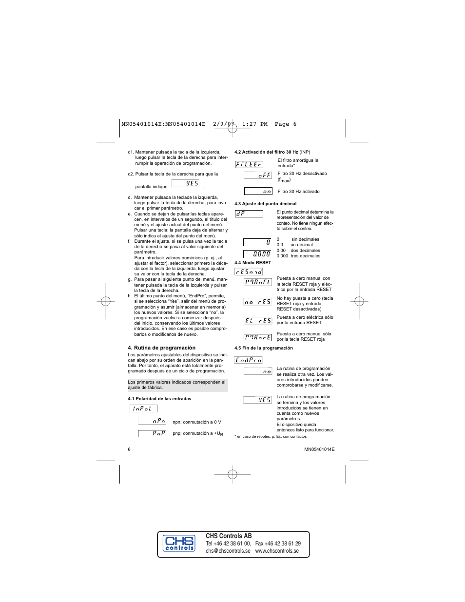 Chs controls ab | Eaton Electrical MN05401014E User Manual | Page 6 / 20