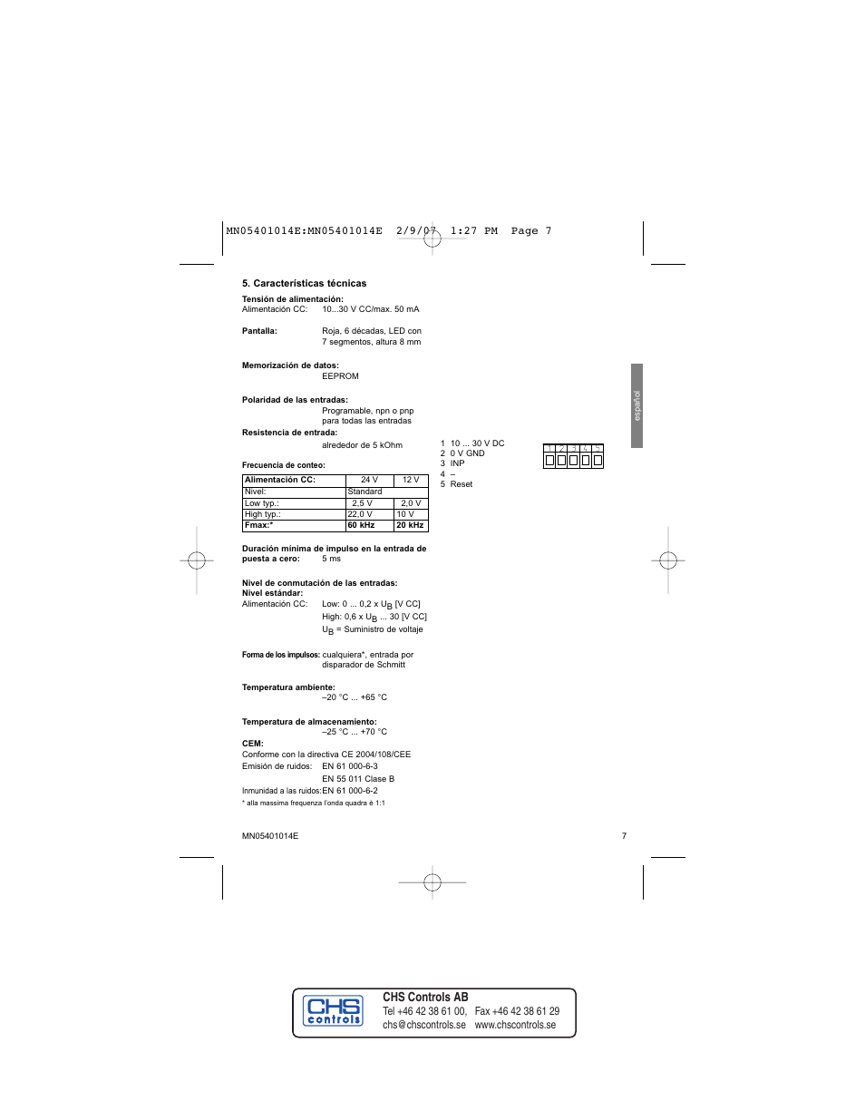 Chs controls ab | Eaton Electrical MN05401014E User Manual | Page 7 / 20