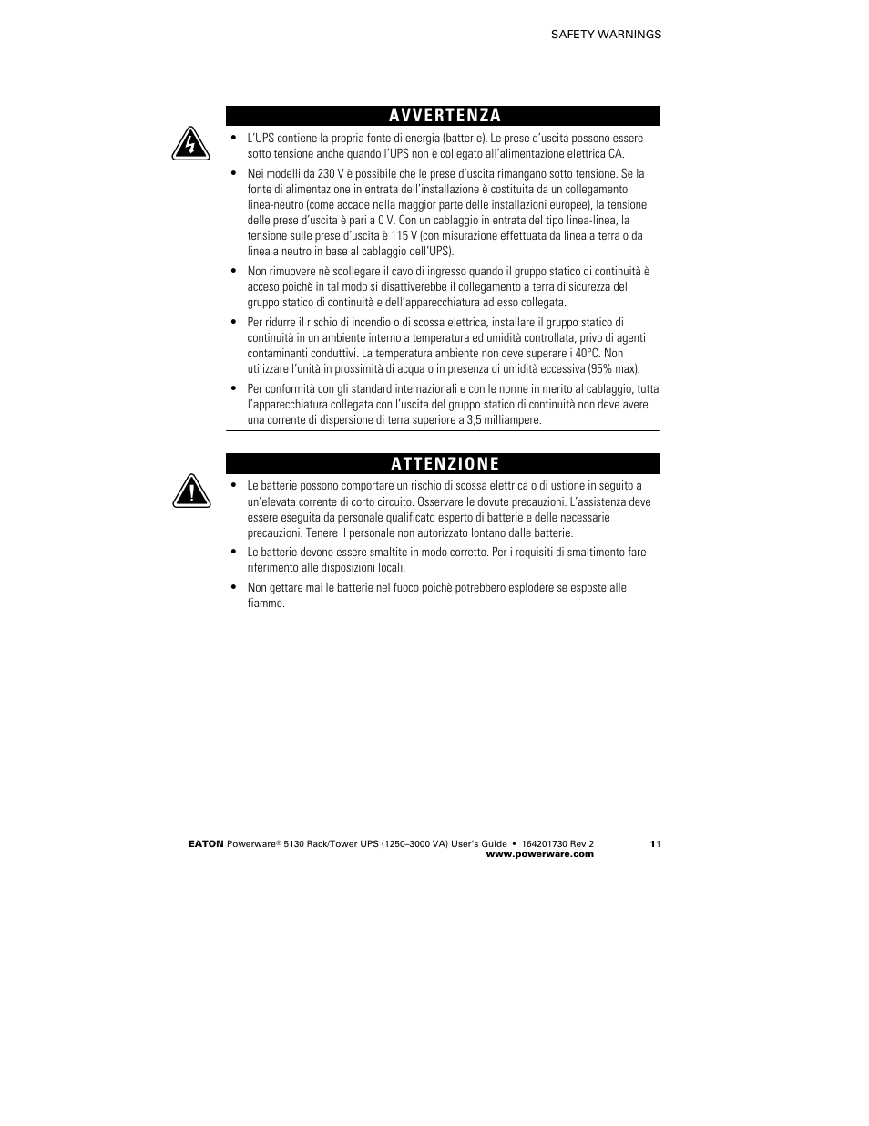 Eaton Electrical Powerware 5130 Rack/Tower UPS 1250-3000 VA User Manual | Page 17 / 74