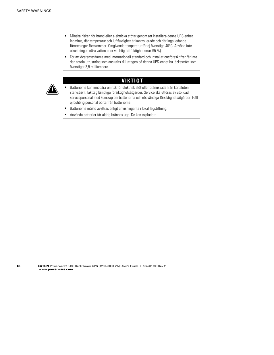 Eaton Electrical Powerware 5130 Rack/Tower UPS 1250-3000 VA User Manual | Page 24 / 74