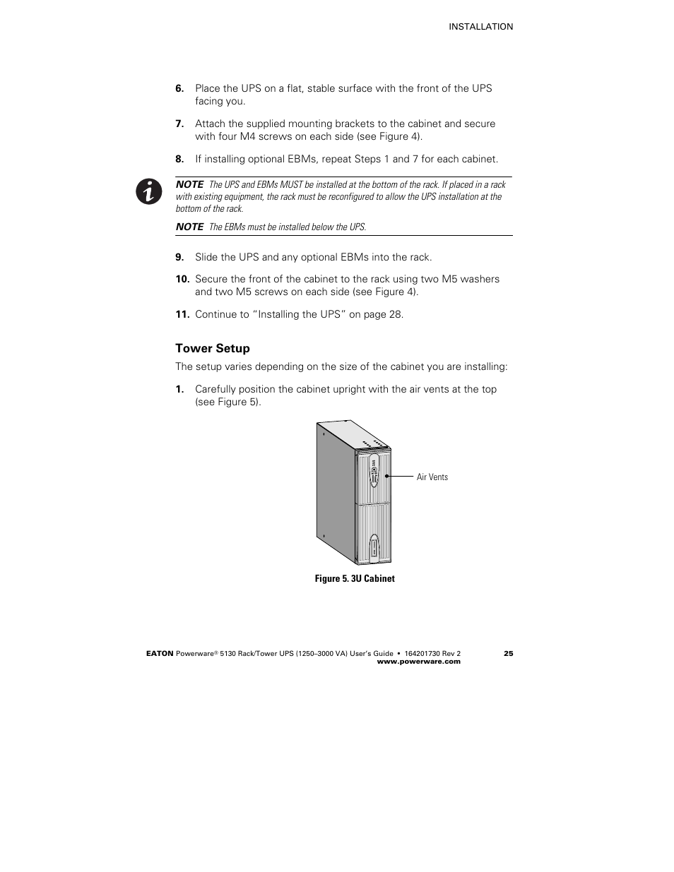 Tower setup | Eaton Electrical Powerware 5130 Rack/Tower UPS 1250-3000 VA User Manual | Page 31 / 74