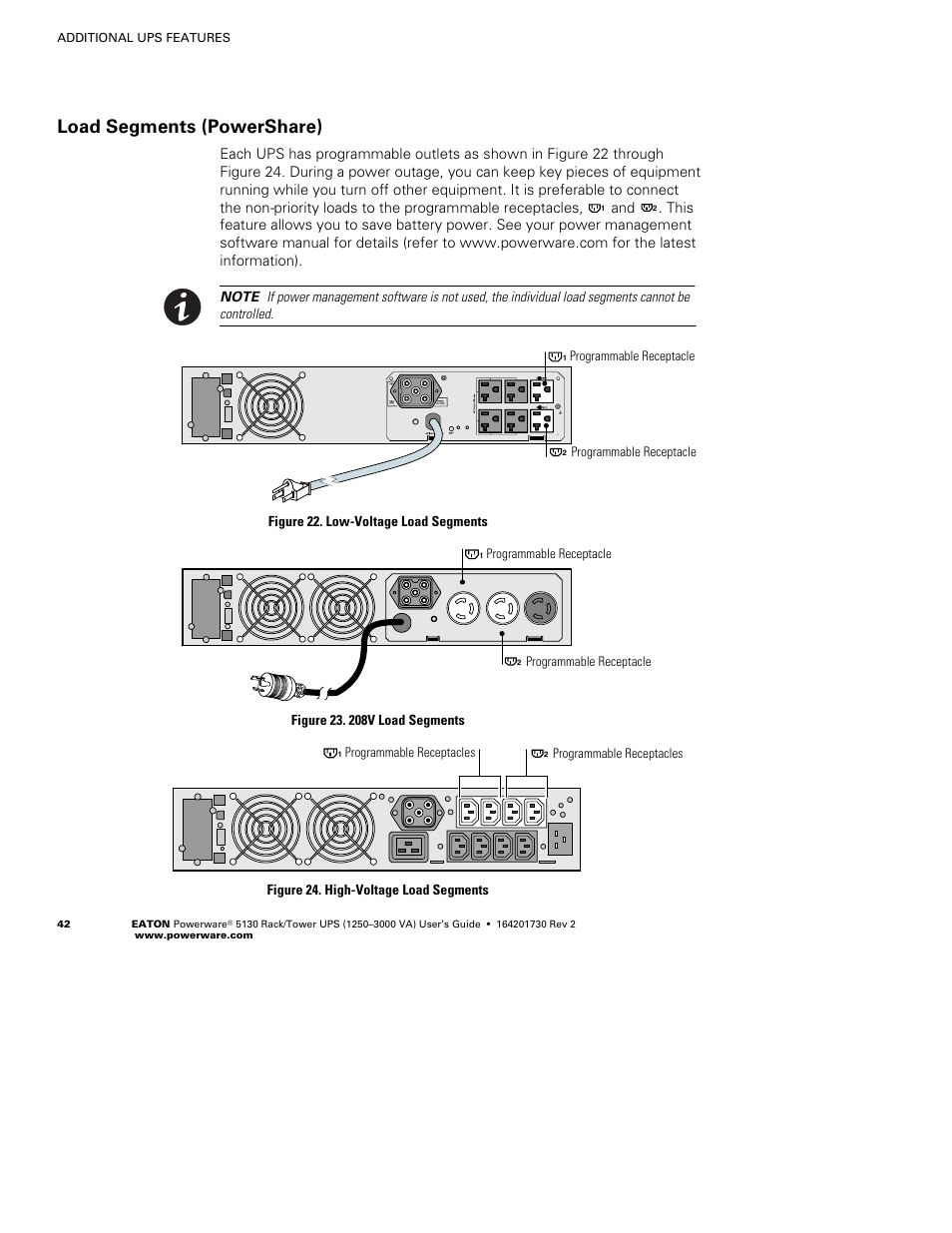 Load segments (powershare) | Eaton Electrical Powerware 5130 Rack/Tower UPS 1250-3000 VA User Manual | Page 48 / 74