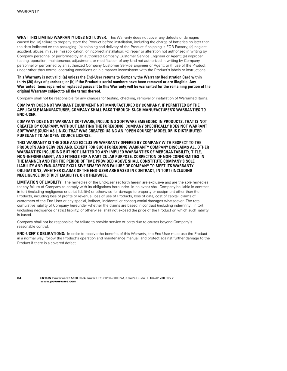 Eaton Electrical Powerware 5130 Rack/Tower UPS 1250-3000 VA User Manual | Page 70 / 74