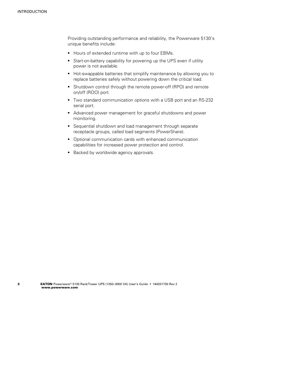Eaton Electrical Powerware 5130 Rack/Tower UPS 1250-3000 VA User Manual | Page 8 / 74