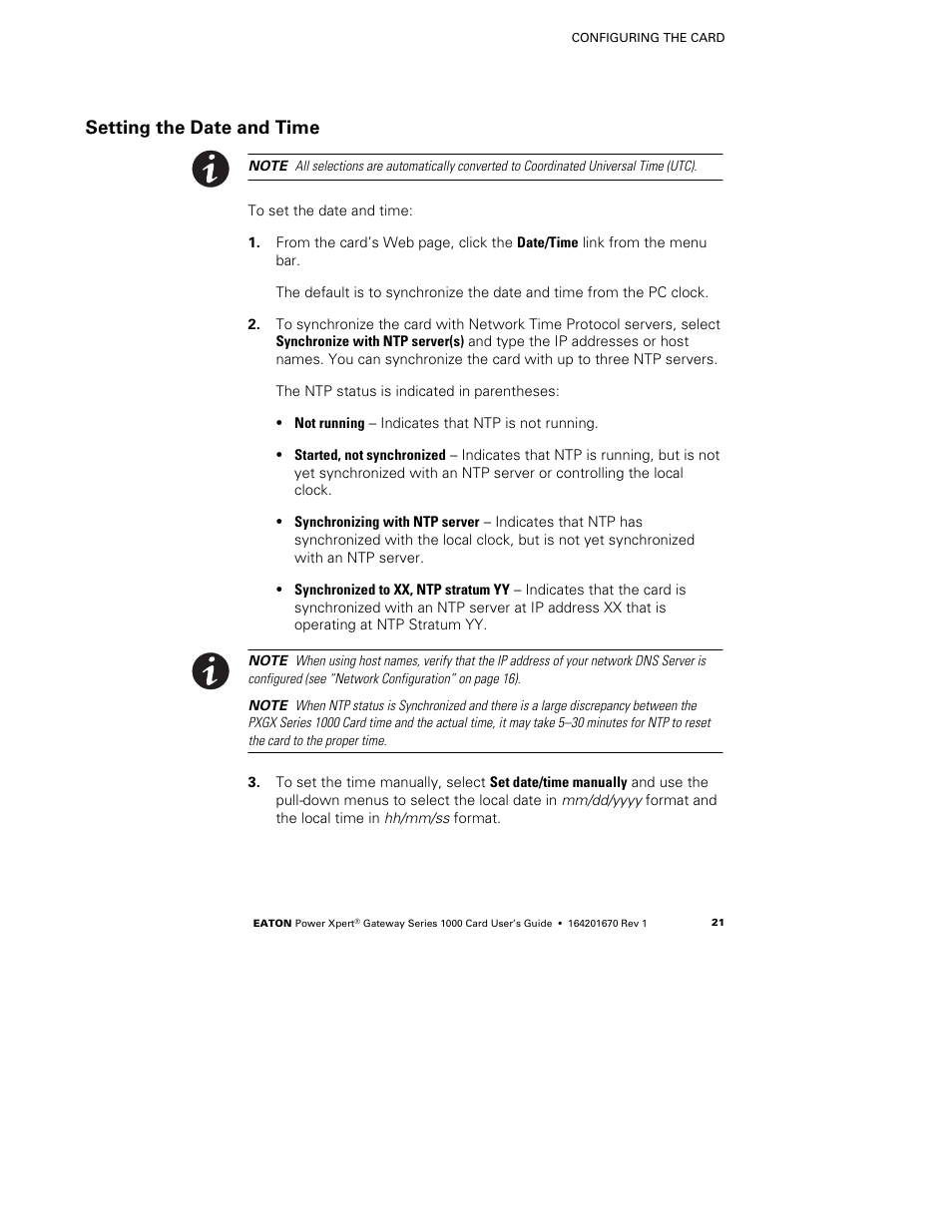 Setting the date and time | Eaton Electrical 1000 User Manual | Page 25 / 84