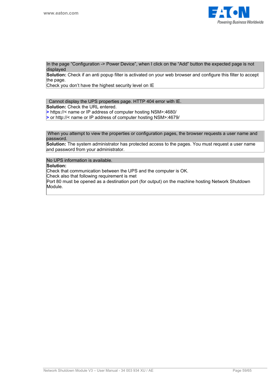 Eaton Electrical V3 User Manual | Page 60 / 65