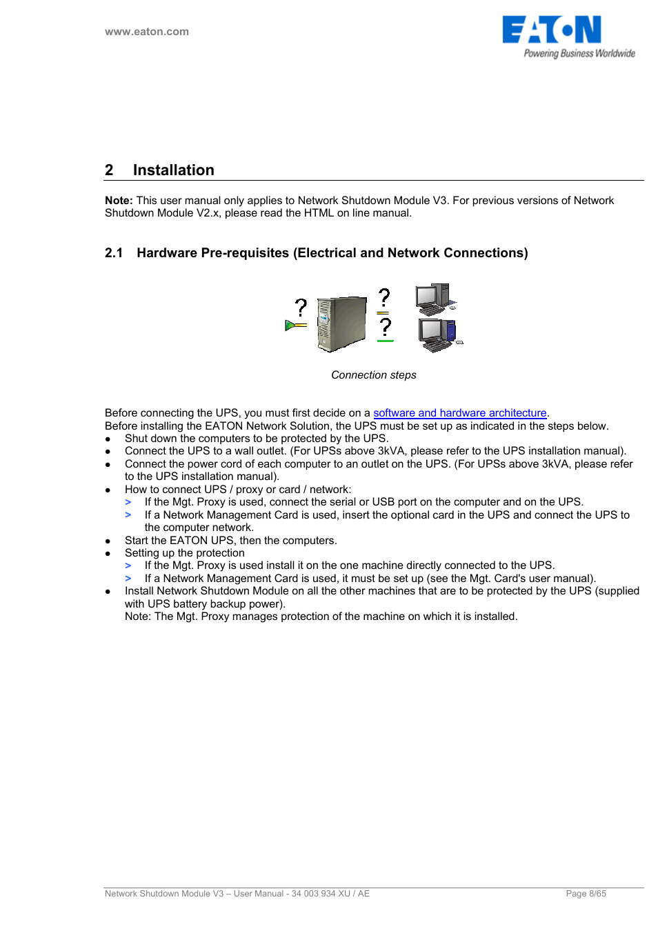 2 installation, Installation, 2installation | Eaton Electrical V3 User Manual | Page 9 / 65