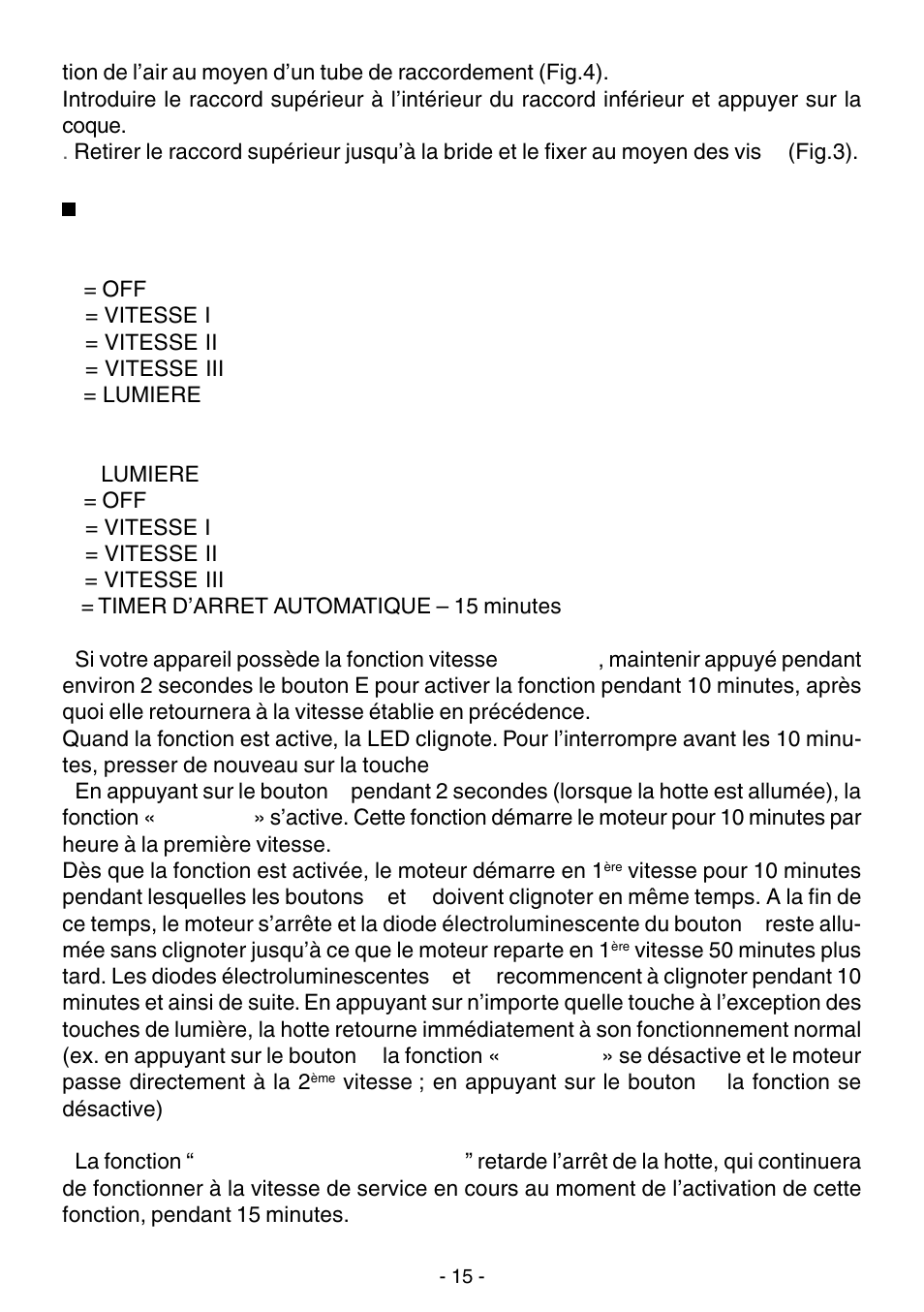 Utilisation | Elitair ZN-36 User Manual | Page 15 / 32