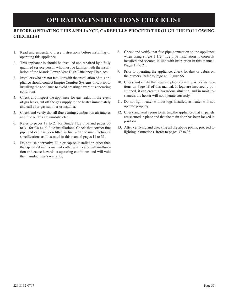 Operating instructions checklist | Elitegroup MANTIS PV-28SV55-(CN User Manual | Page 35 / 56