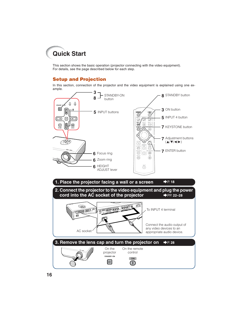 Quick start | Eiki EIP-1600T User Manual | Page 20 / 69