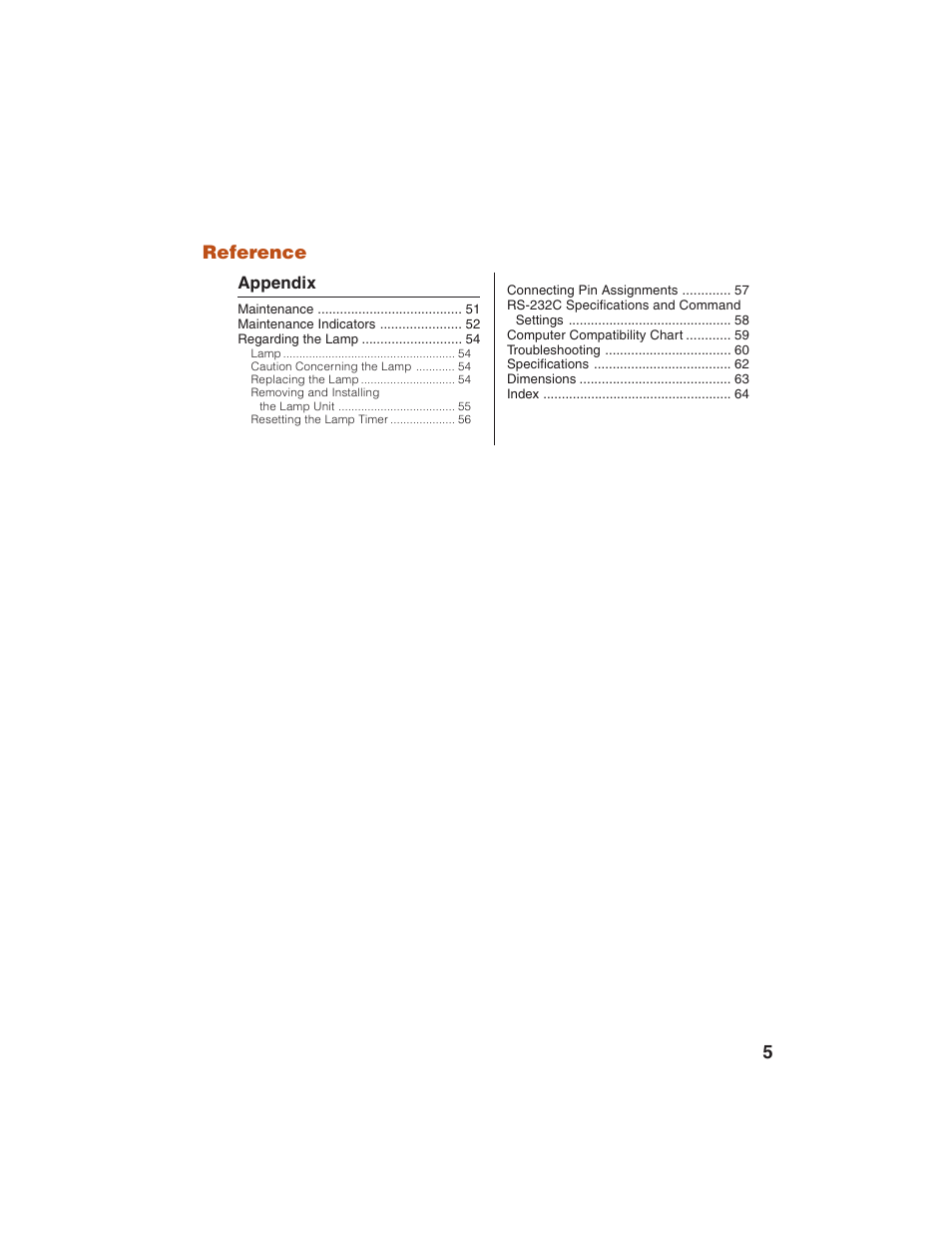 5reference | Eiki EIP-1600T User Manual | Page 9 / 69