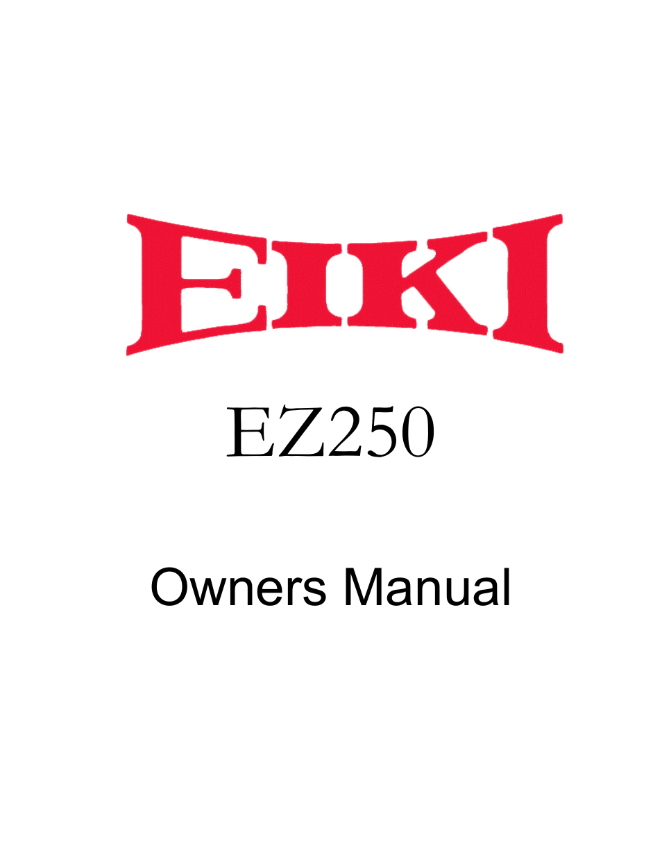 Eiki EZ 250 User Manual | 30 pages