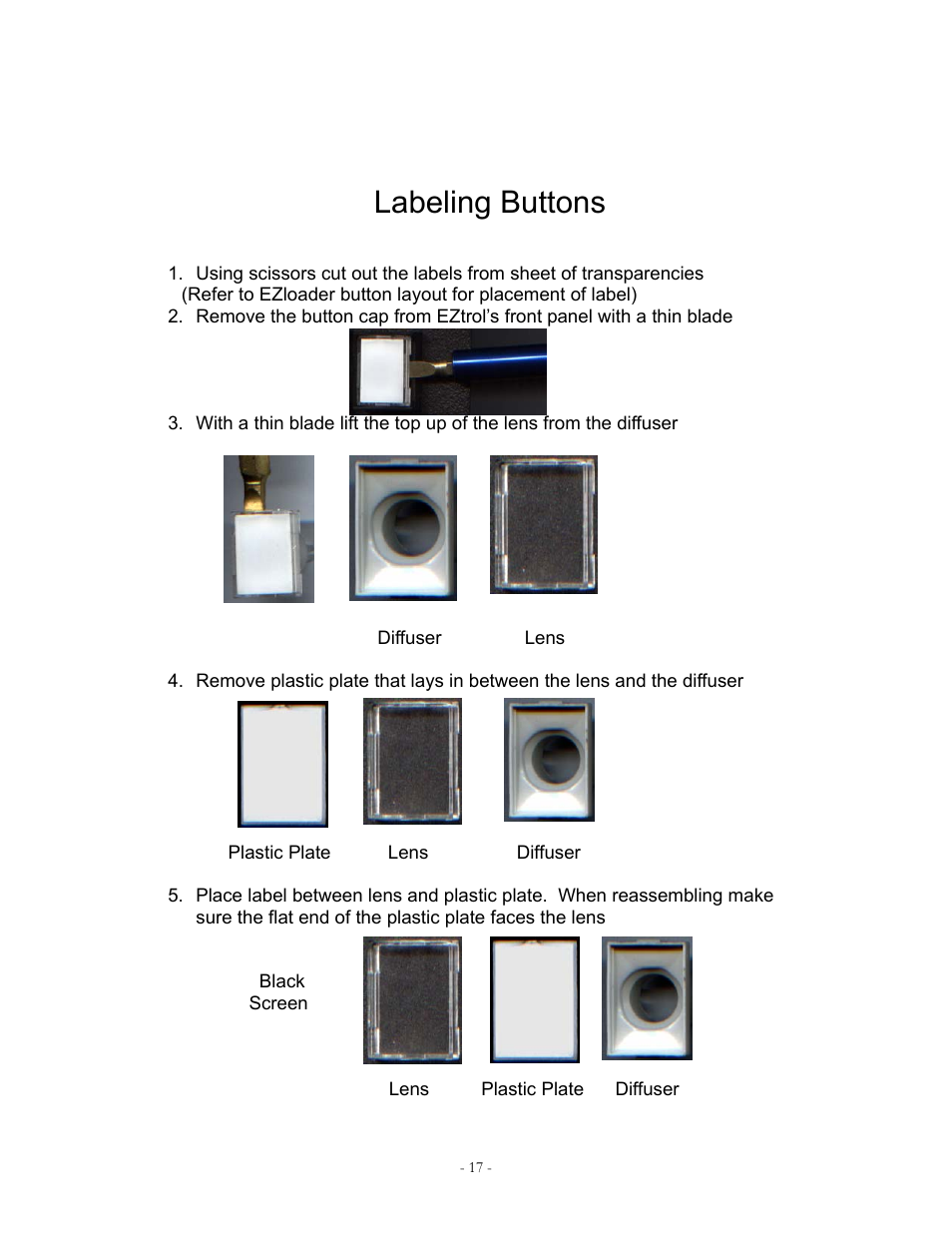 Labeling buttons | Eiki EZ 250 User Manual | Page 21 / 30