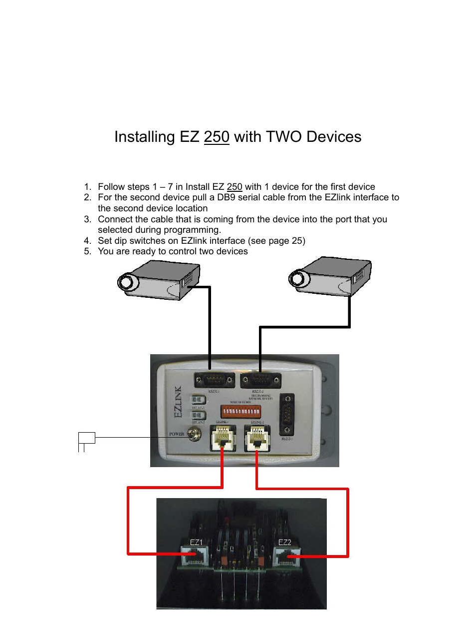 Installing ez 250 with two devices | Eiki EZ 250 User Manual | Page 24 / 30