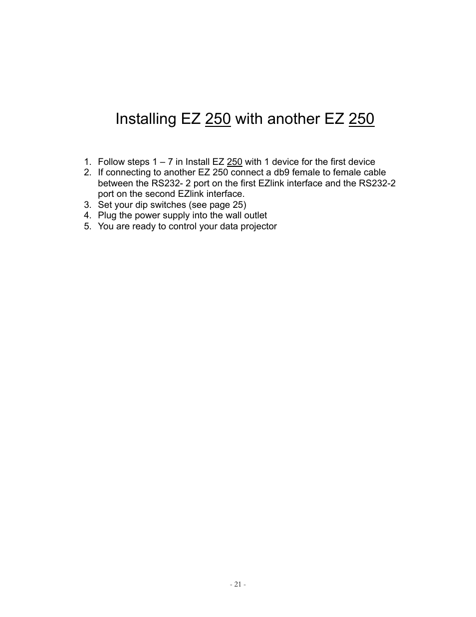 Eiki EZ 250 User Manual | Page 25 / 30