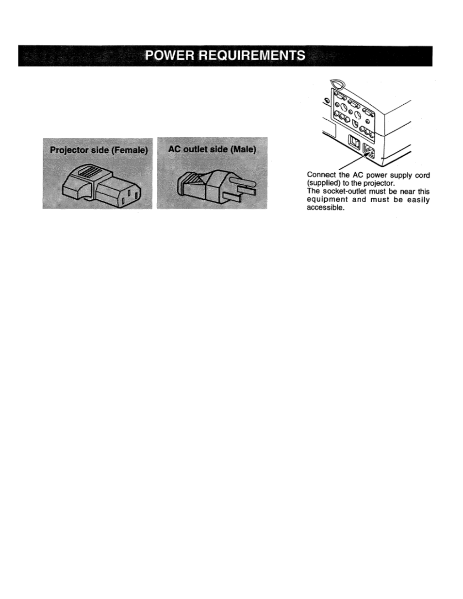 Power requirements | Eiki LC-X990 User Manual | Page 9 / 54